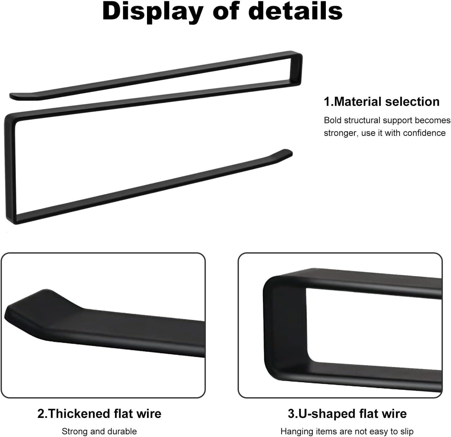 Kitchen Roll Holder No Drilling Required Kitchen Paper Holder (Black)