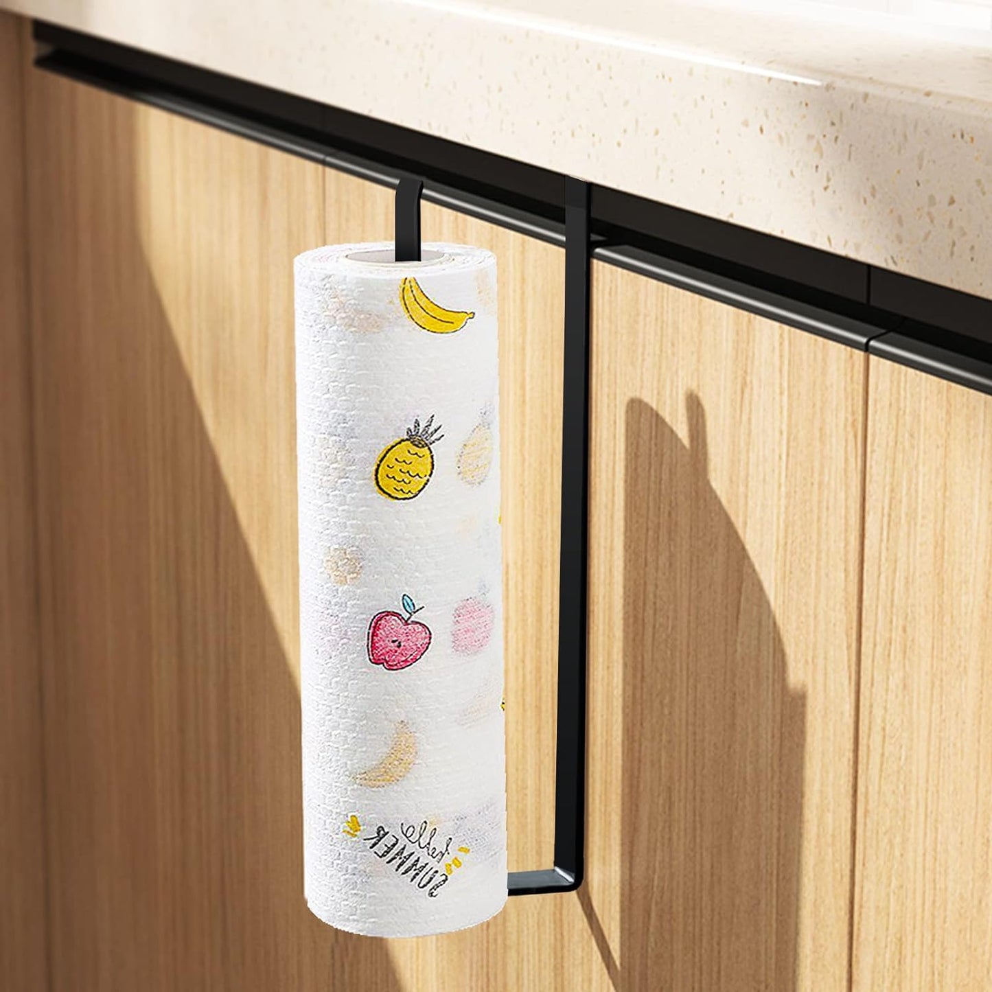Kitchen Roll Holder No Drilling Required Kitchen Paper Holder (Black)