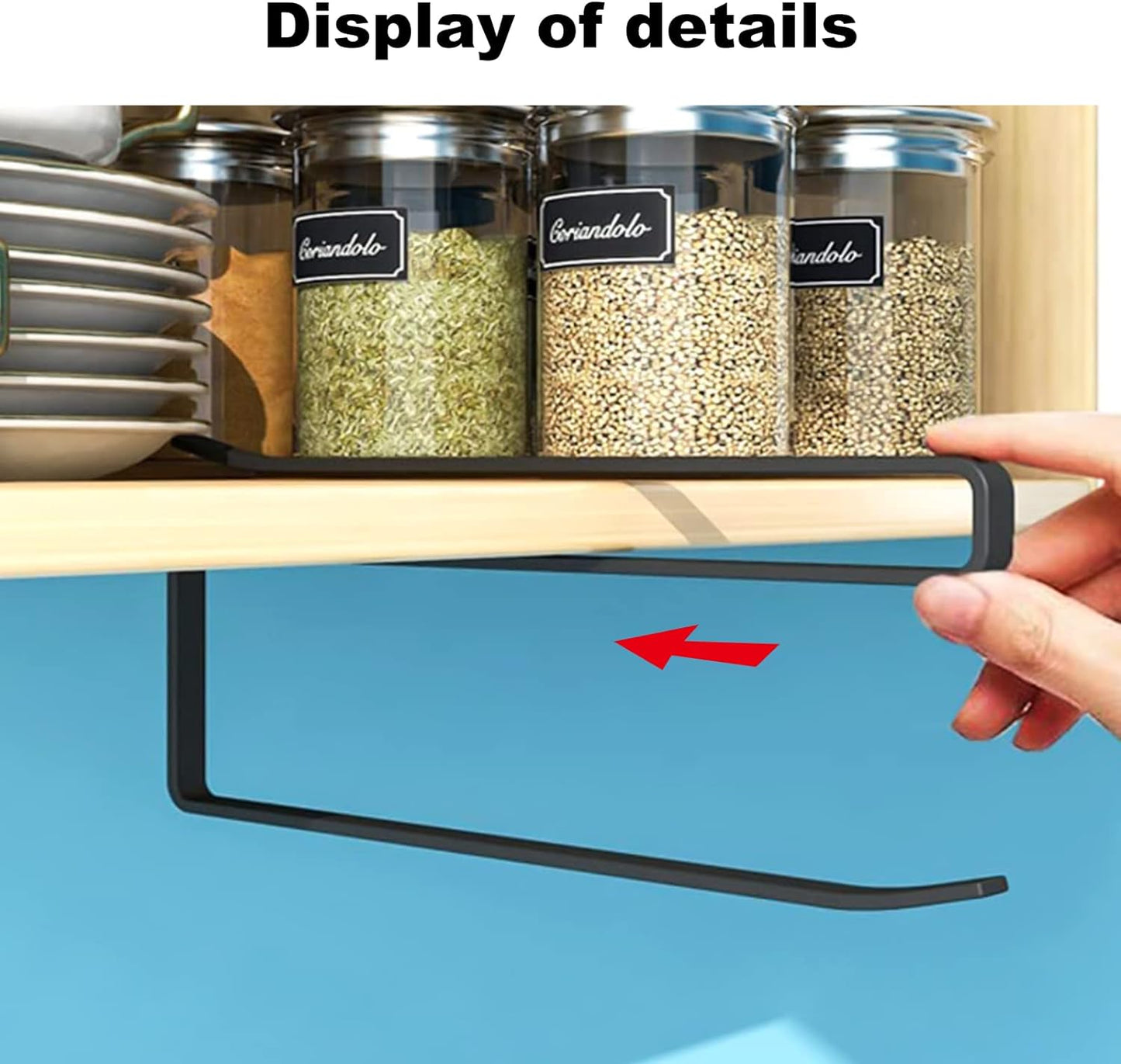 Kitchen Roll Holder No Drilling Required Kitchen Paper Holder (Black)