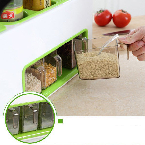 Condiment Storage Rack, Kitchen Utensils Combination Condiment Storage Box Rack