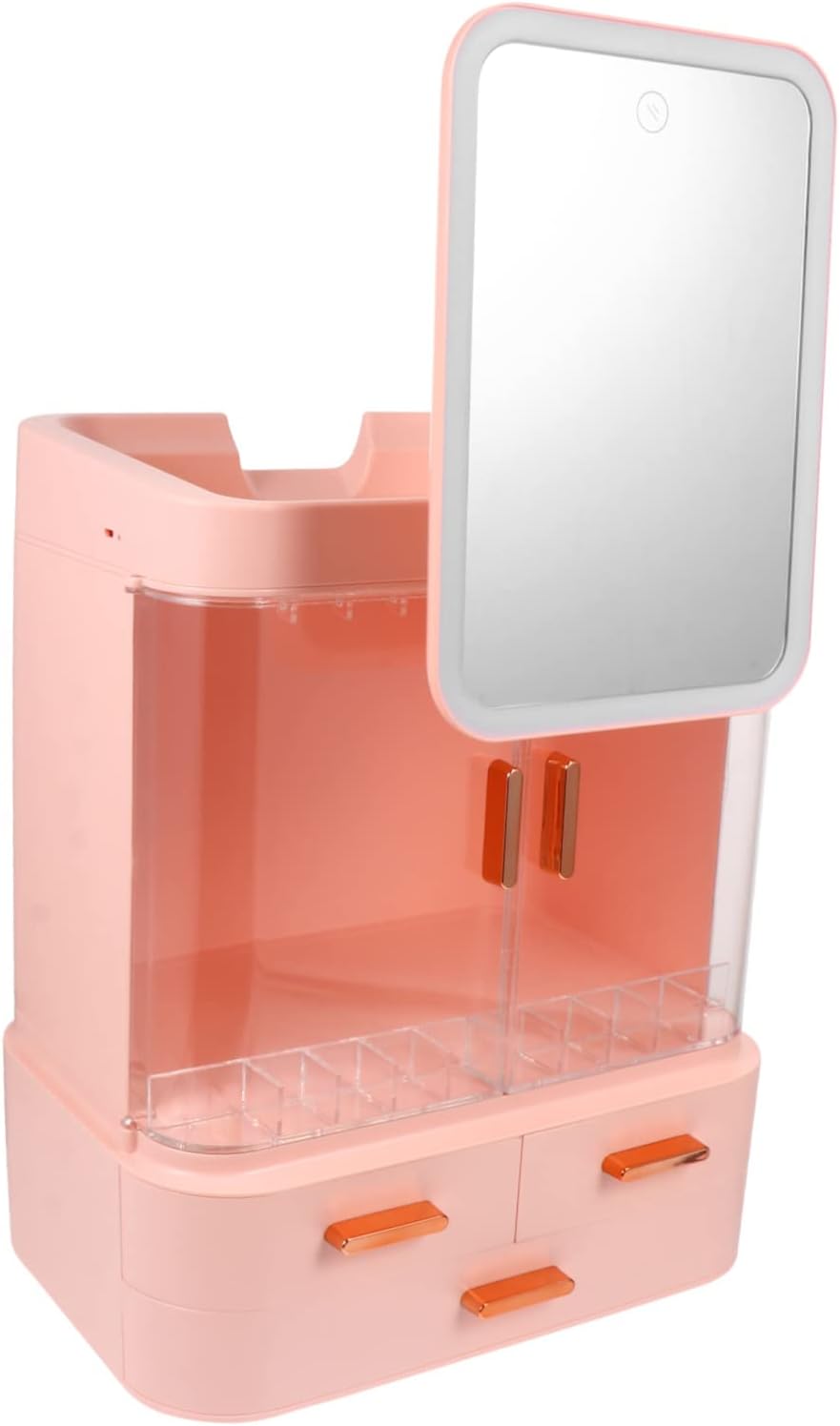 Makeup Jewelry Organizer Tray Box, LED Cosmetic Storage Box