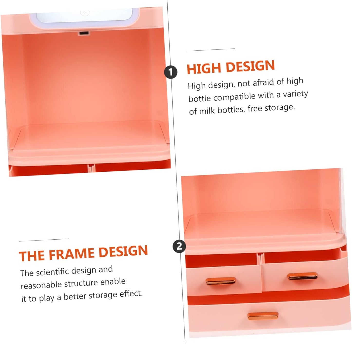 Makeup Jewelry Organizer Tray Box, LED Cosmetic Storage Box