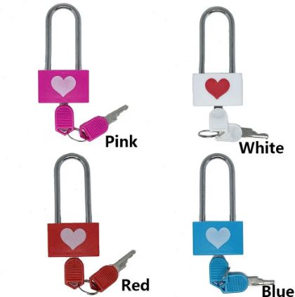 1Pc Suitcase Locker Travel Anti-Theft Padlock, Long Handle Love Lock
