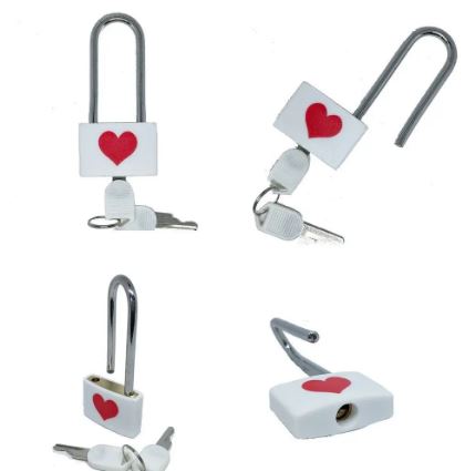 1Pc Suitcase Locker Travel Anti-Theft Padlock, Long Handle Love Lock