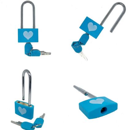 1Pc Suitcase Locker Travel Anti-Theft Padlock, Long Handle Love Lock