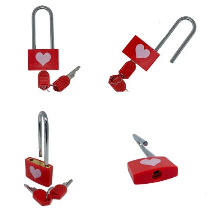 1Pc Suitcase Locker Travel Anti-Theft Padlock, Long Handle Love Lock