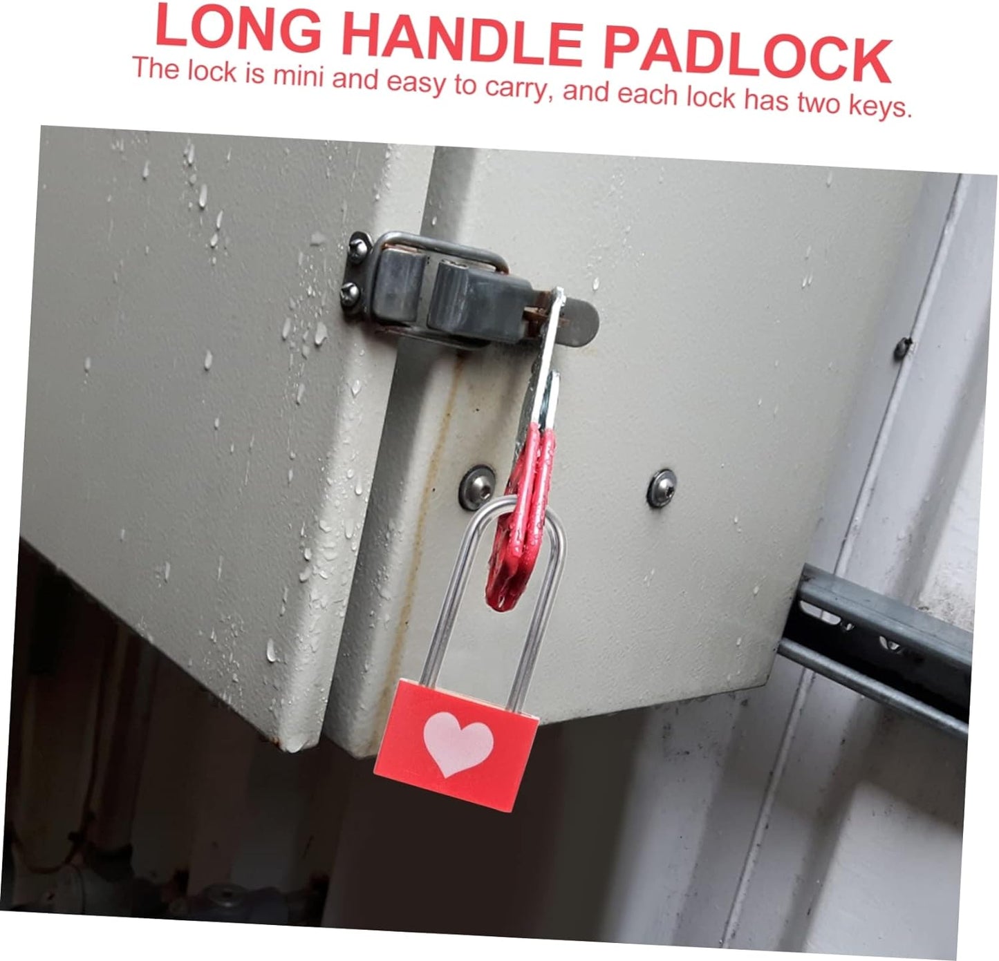 1Pc Suitcase Locker Travel Anti-Theft Padlock, Long Handle Love Lock