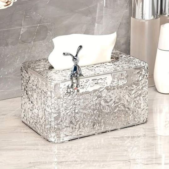 Rabbit Hammered Luxury Tissue Box Cover