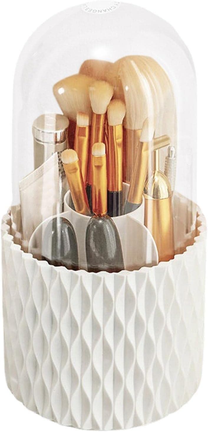 Makeup Brush Holder, Rotating Waterproof Brush Holder Cosmetic Storage Box