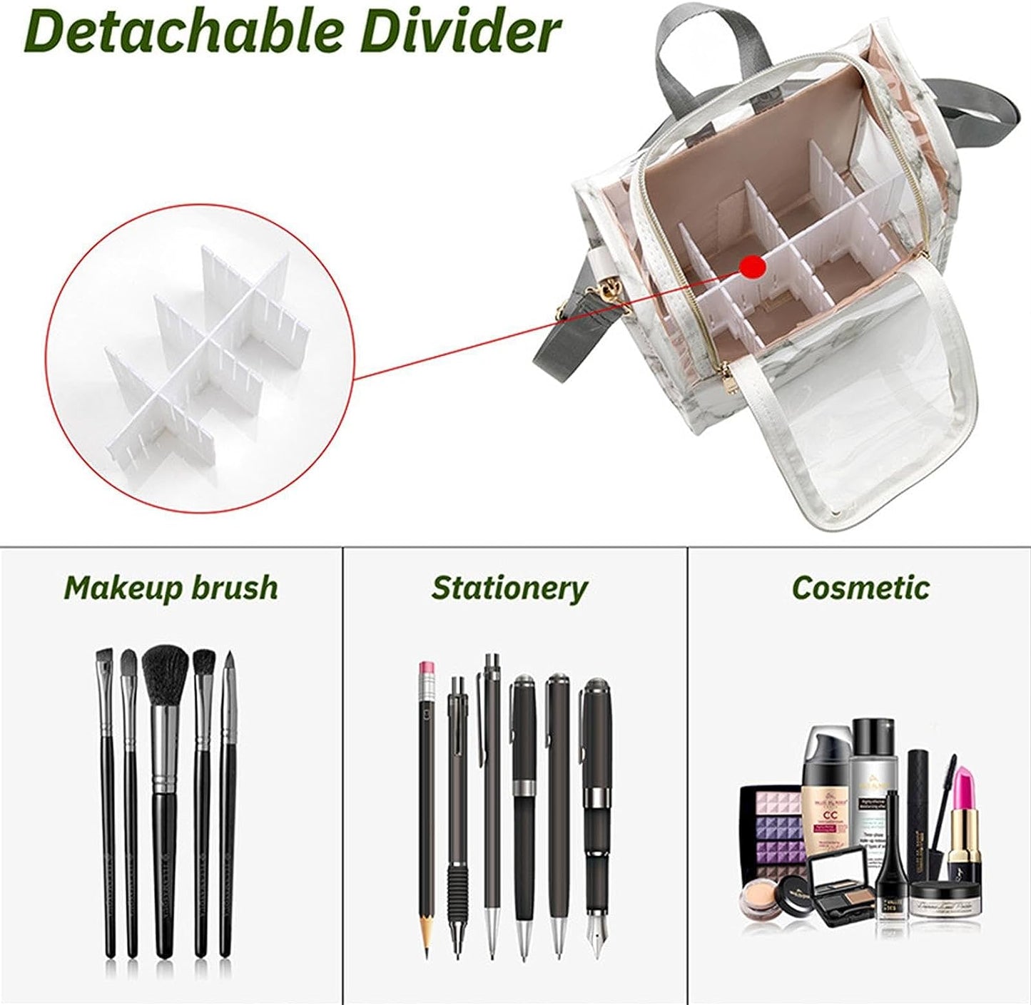 Makeup Organizer Bag With Hanging Hook, Toiletries Organizer With Shoulder Strap