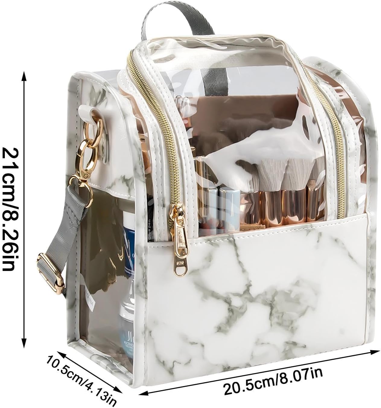 Makeup Organizer Bag With Hanging Hook, Toiletries Organizer With Shoulder Strap