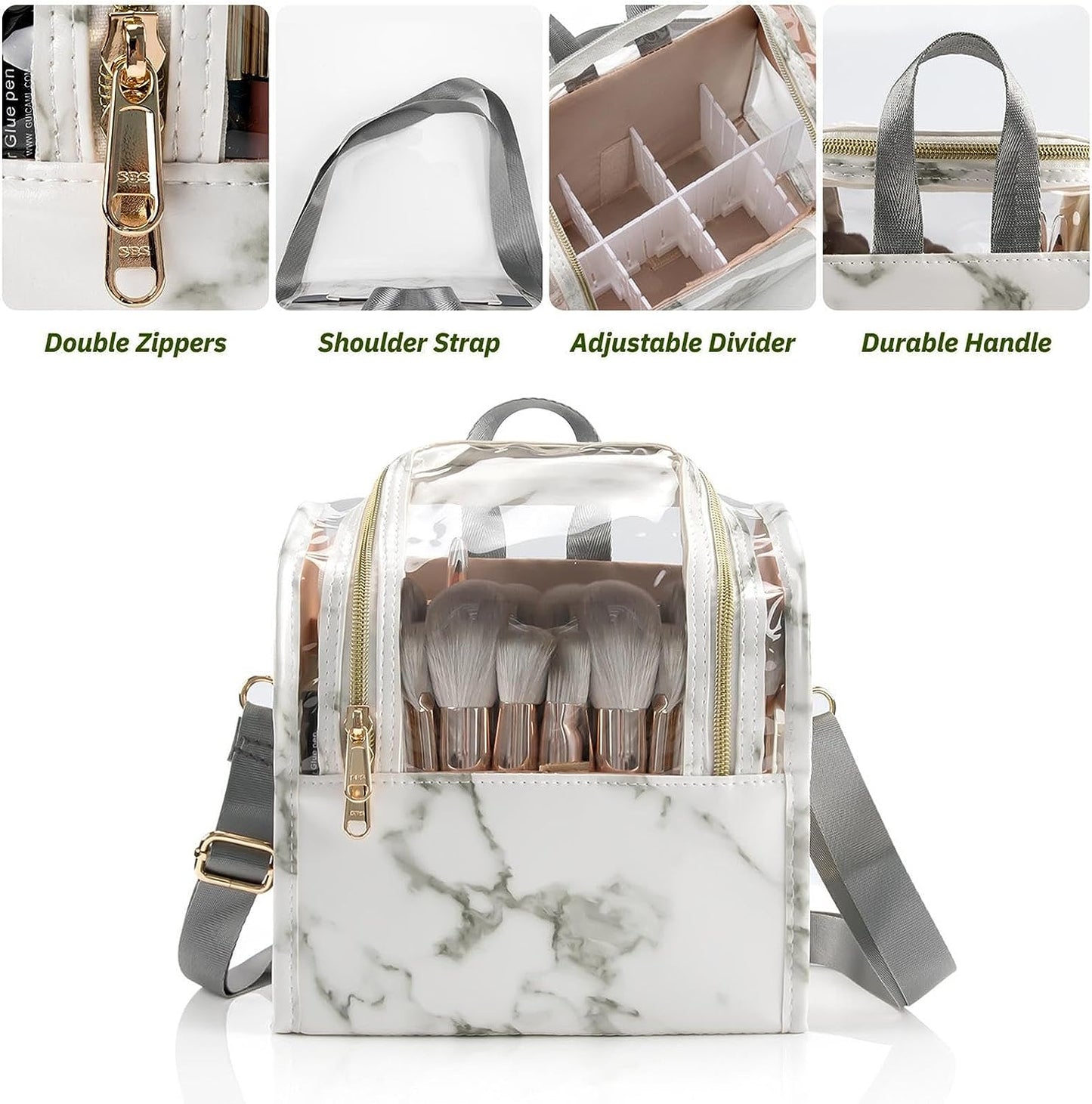 Makeup Organizer Bag With Hanging Hook, Toiletries Organizer With Shoulder Strap