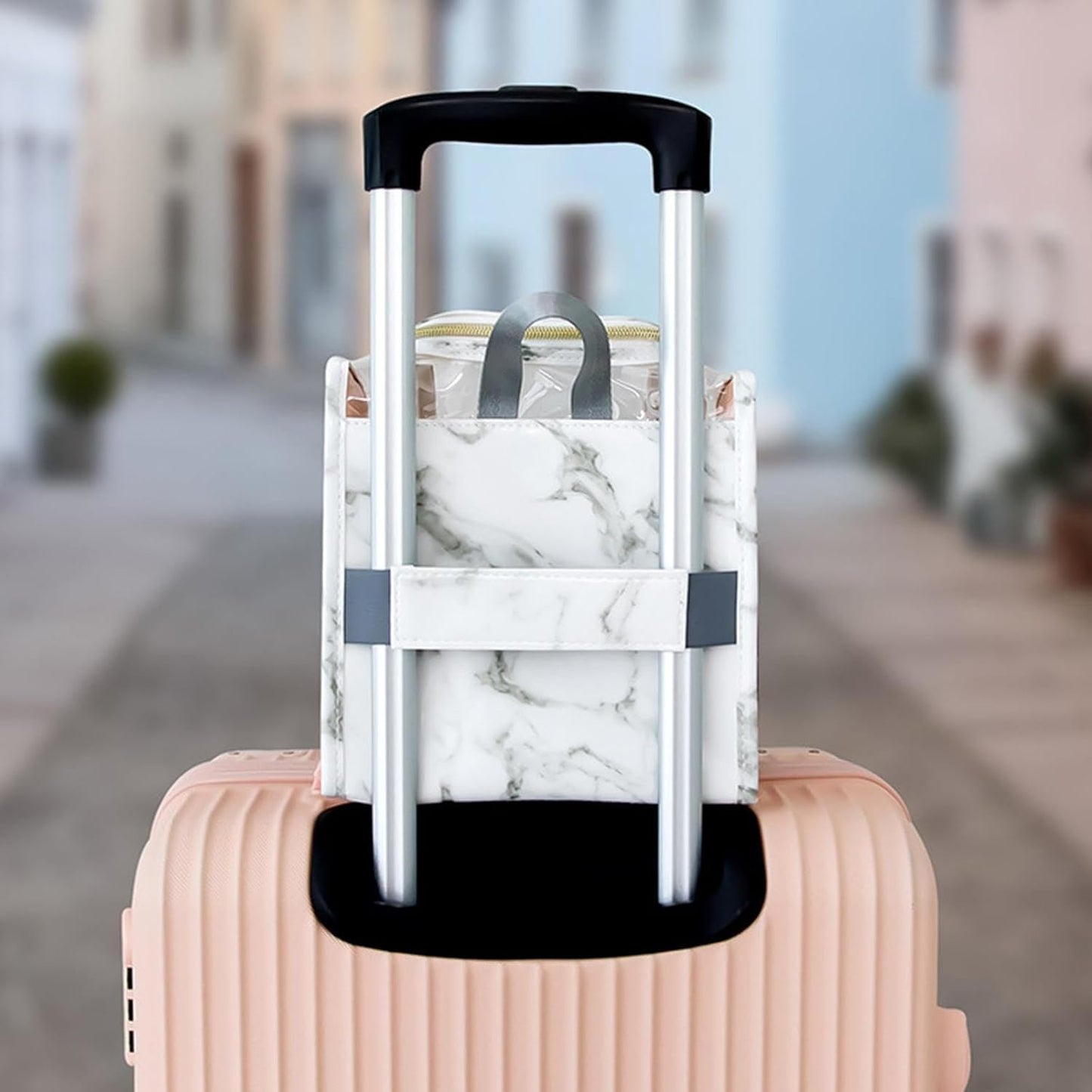 Makeup Organizer Bag With Hanging Hook, Toiletries Organizer With Shoulder Strap
