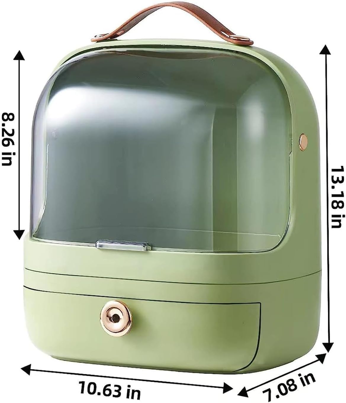 Waterproof And Dustproof Makeup Organizer & Storage, Cosmetics Display Cabinet With Lid And Drawer