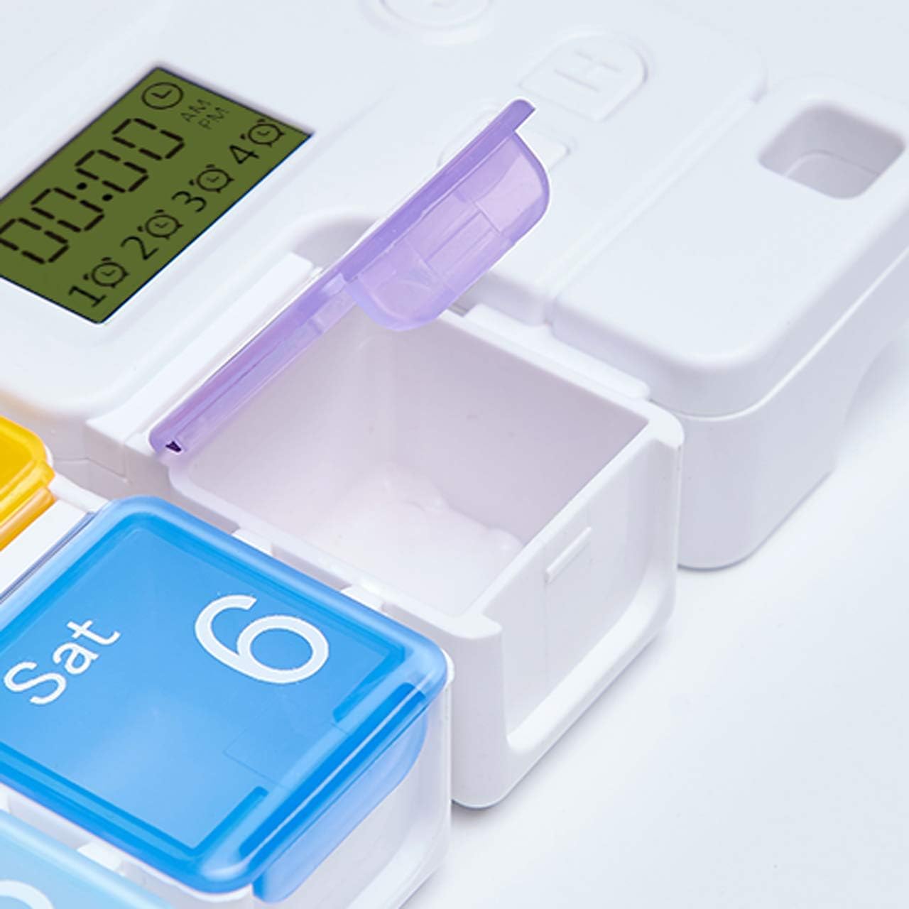 7 Day Pill Dispenser Organizer with Reminder Alarm, BPA Free Portable Travel Vitamins Medicine Pill Box Case