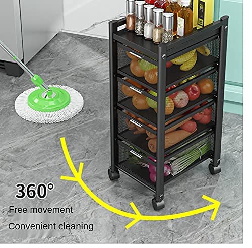 Modern Metal Kitchen Trolleys For Home, Square Design Fruits & Vegetable Organizer