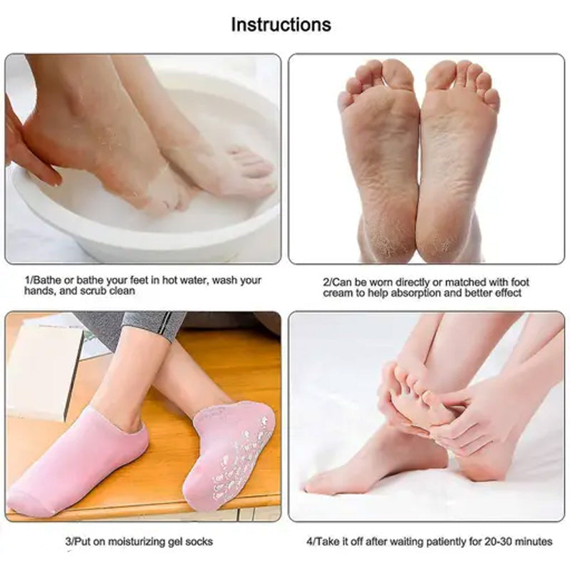 1 Pair Moisture Spa Gel Heel Soft Foot Care Moisturizing Gel Sock