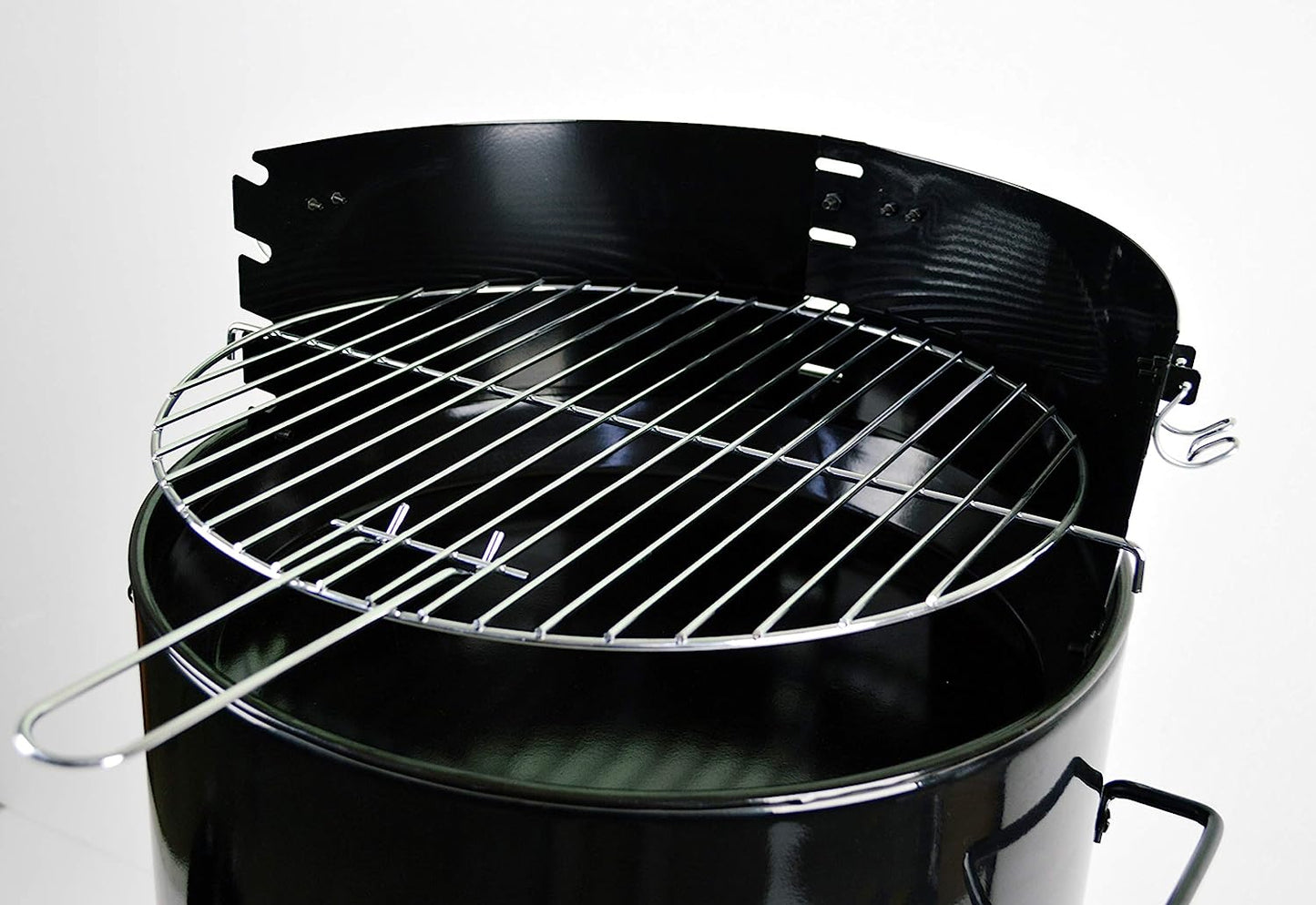 CMI Vertical Charcoal Smoker Grill 18 Inch, Heavy Duty Round BBQ Grill Multi-Function Barrel Grill For Outdoor Cooking, Black