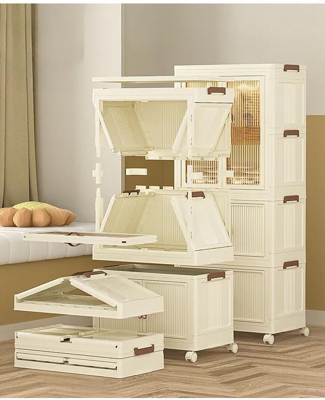 3 Layers Stylish Multi-Functional Storage Cabinet & Childrens Wardrobe, Portable Closet for Kids