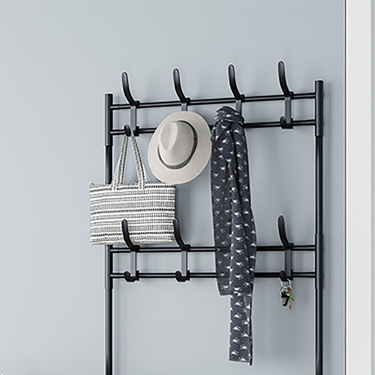 Multi-Function 4 Tiers Shoes Rack With Hanger, Living Room Clothes Storage Rack