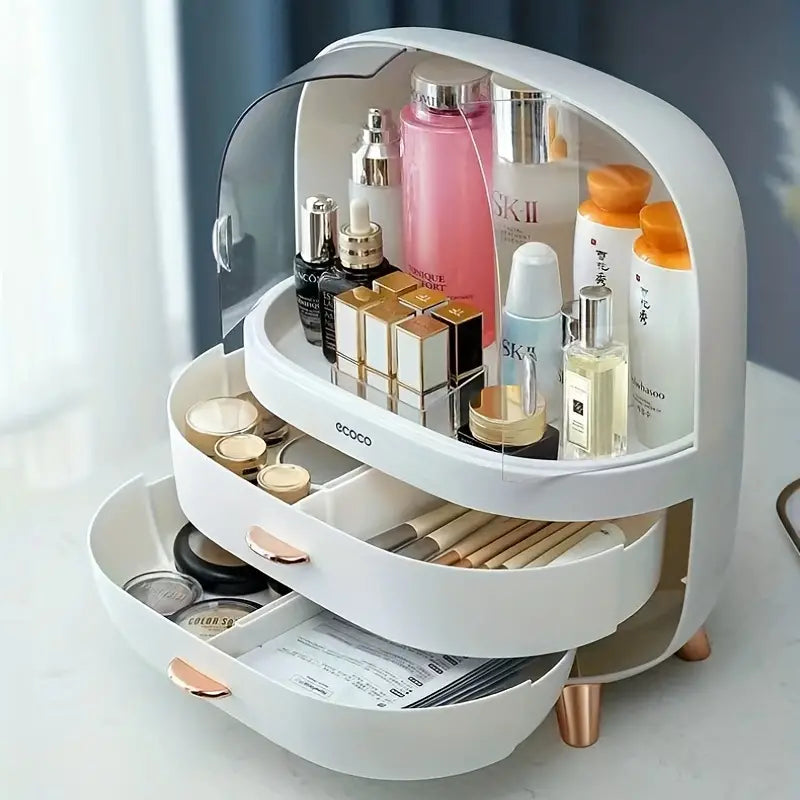 Large Capacity Multi Compartment Cosmetic Storage Organizer