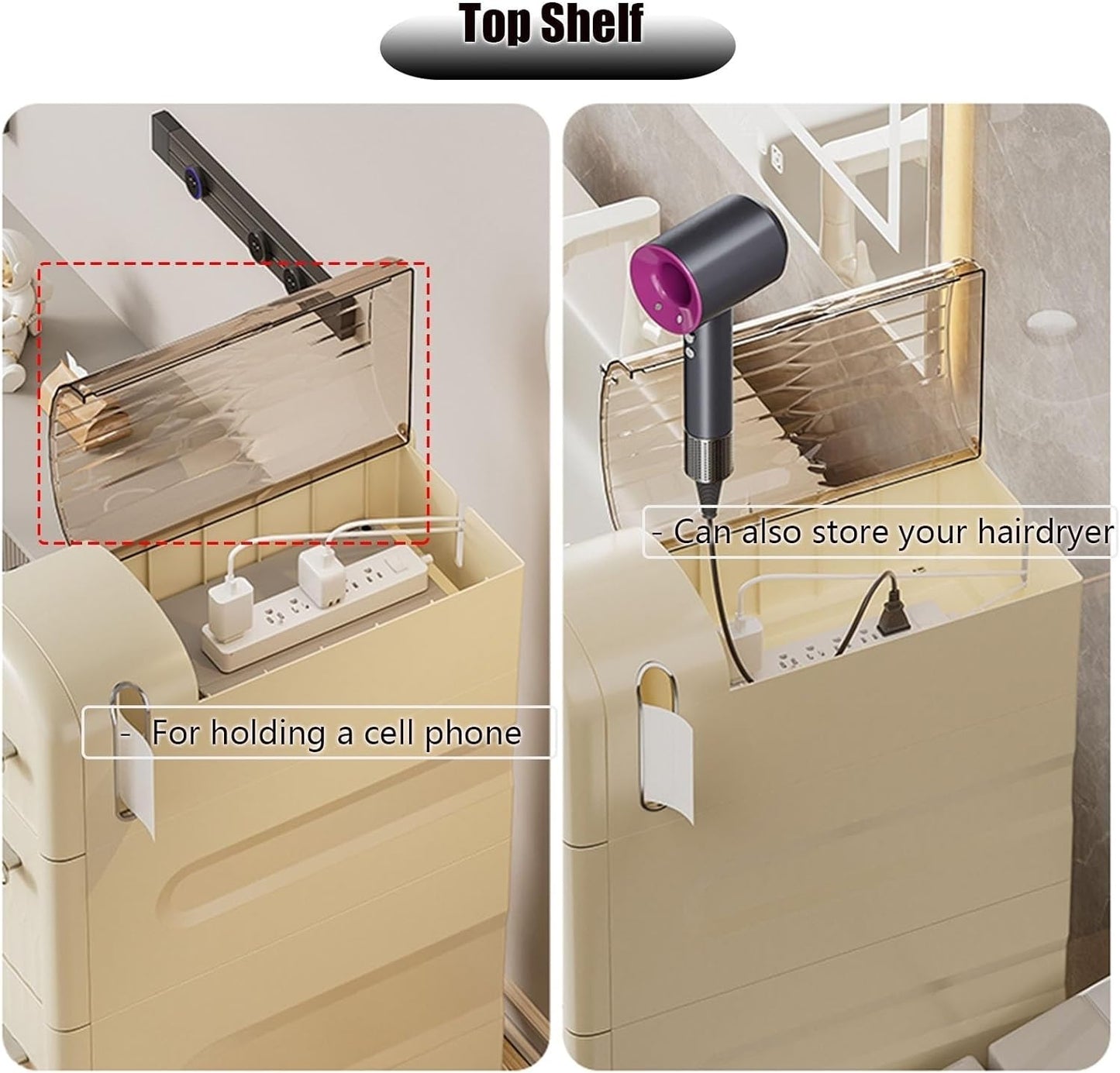 Multifunctional Bathroom/Laundry/Bedroom/Kitchen Organizer Side Corner Unit, Floor Cabinet