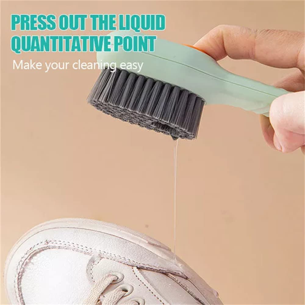 Multifunctional Liquid Shoe Brush, Press Type Soft Bristle Shoe Cleaning Brush