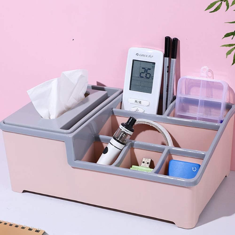 Desktop Plastic Napkin Holder, Multifunctional Tissue Box Phone Holder Stand, Wipes Case Desk Organizer