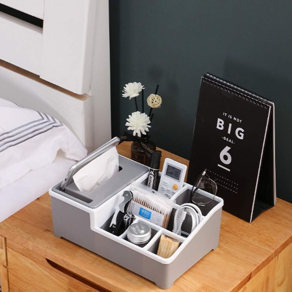 Desktop Plastic Napkin Holder, Multifunctional Tissue Box Phone Holder Stand, Wipes Case Desk Organizer