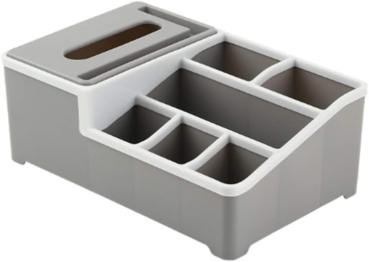 Desktop Plastic Napkin Holder, Multifunctional Tissue Box Phone Holder Stand, Wipes Case Desk Organizer