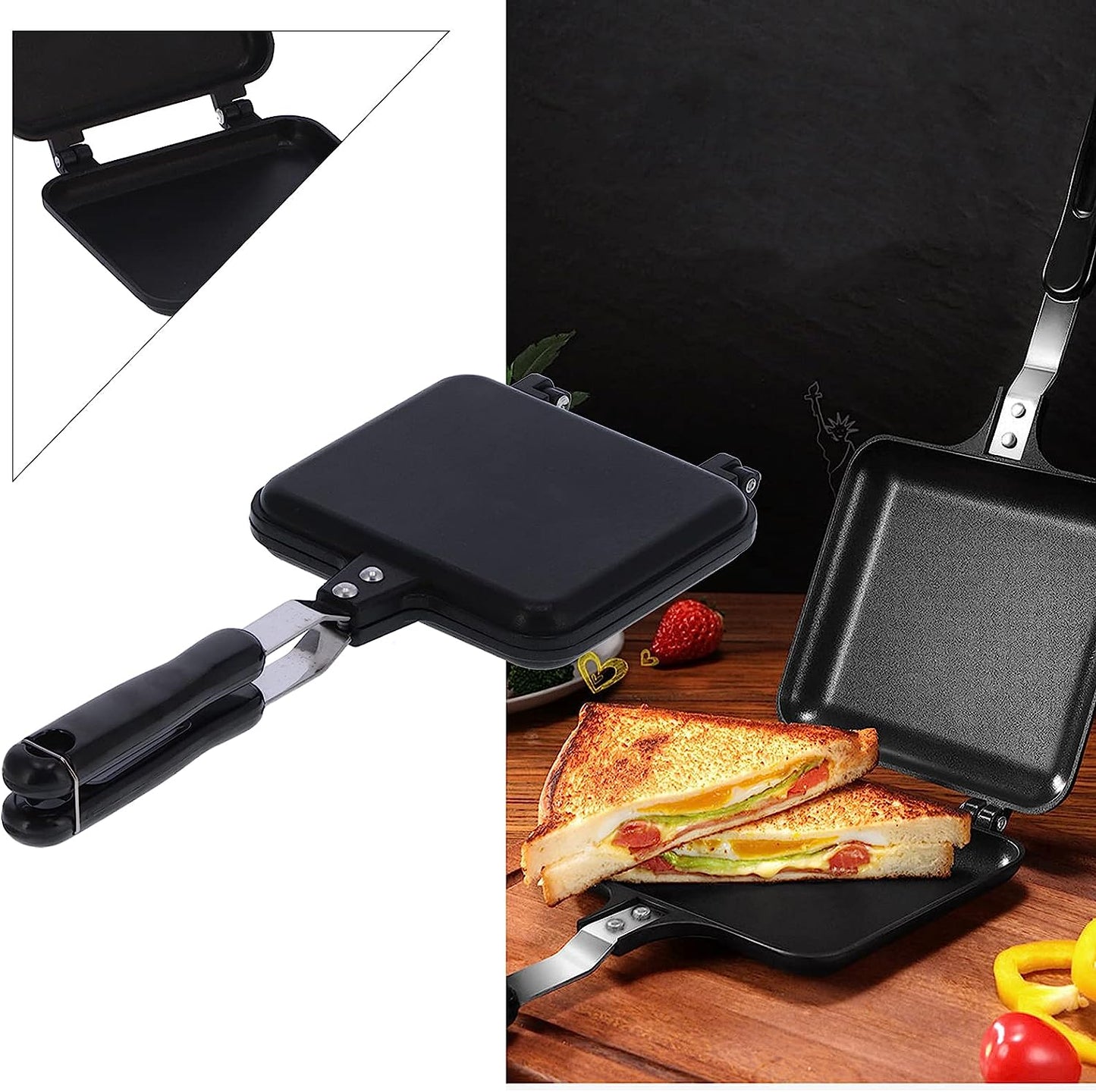 Nonstick Double-Sided Breakfast Frying Pan, Frying Pan For Toaster Breakfast Omelette