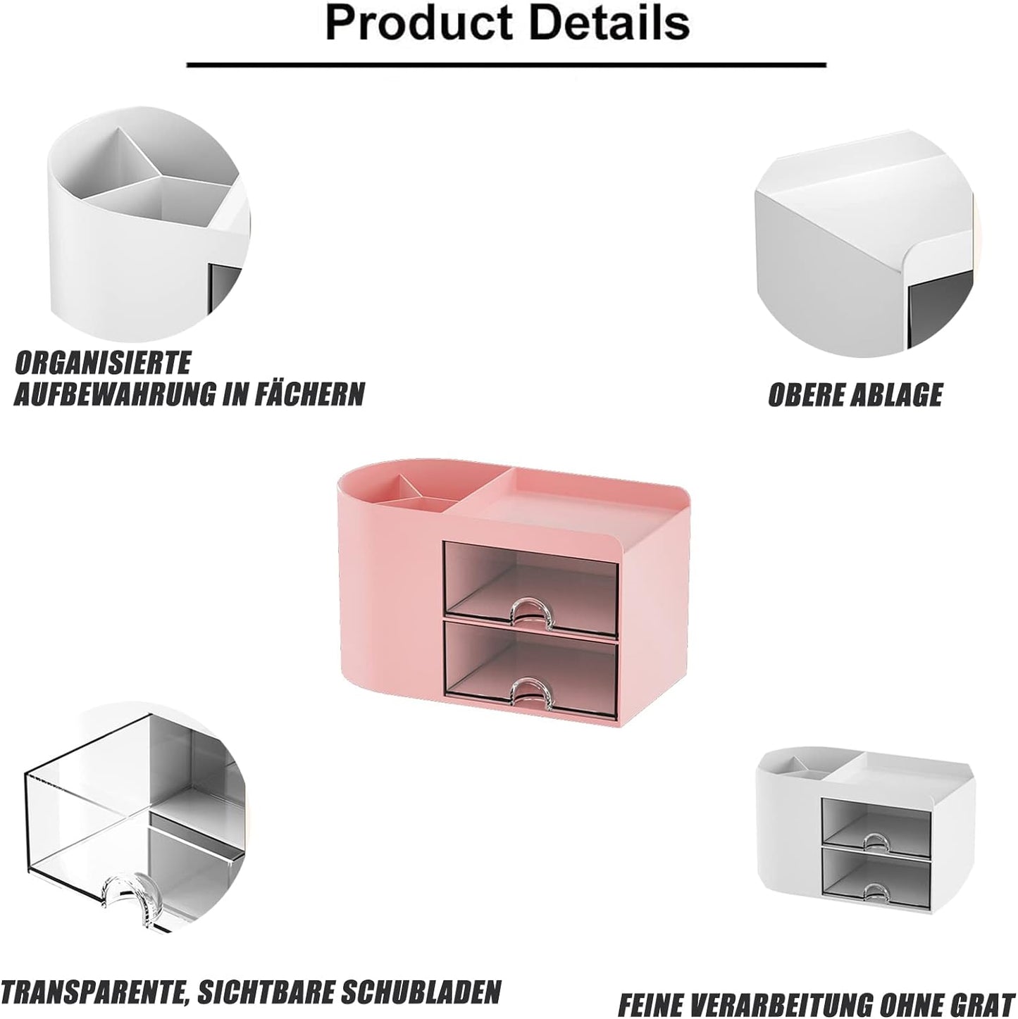 Office Desk Organiser With Drawer, Mini Office Supplies And Desk Accessories