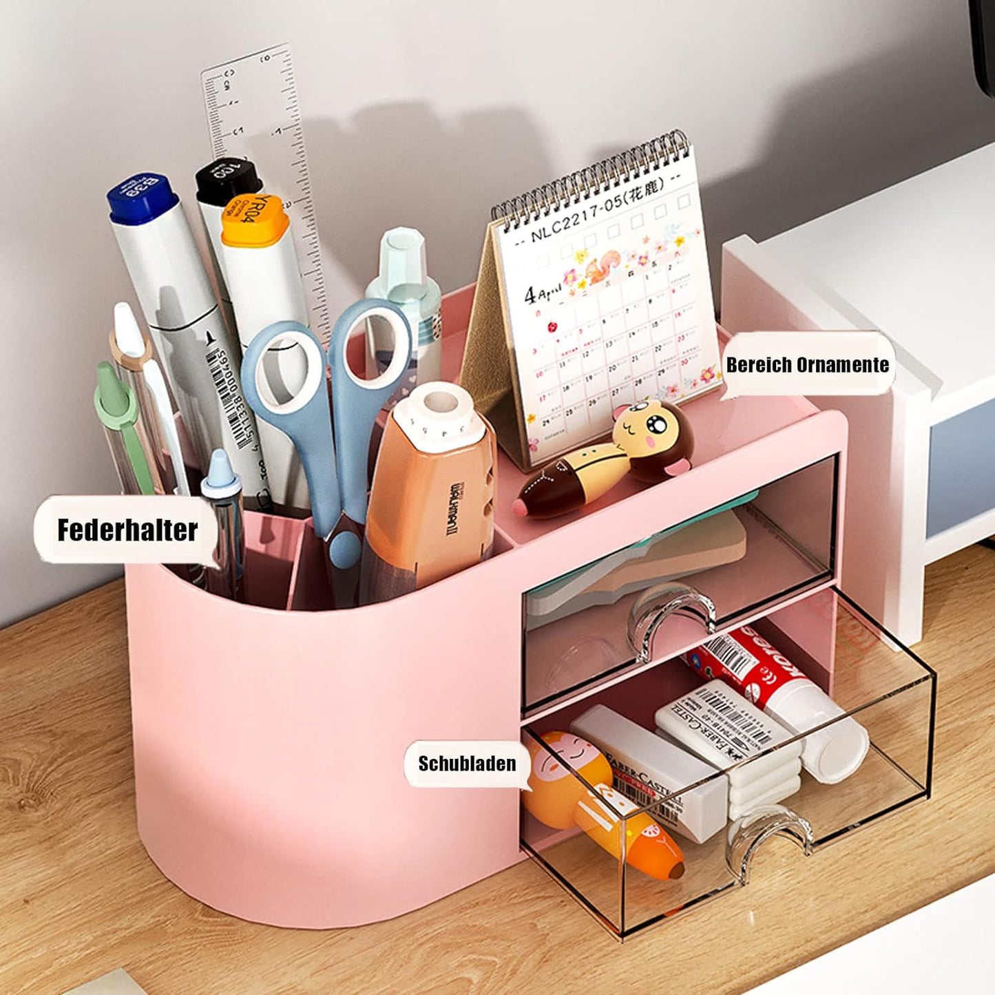 Office Desk Organiser With Drawer, Mini Office Supplies And Desk Accessories