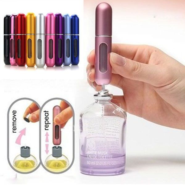 (Pack of 5) Perfume Refillable Atomizer Spray Bottles (5ml) Purse, Pocket Luggage