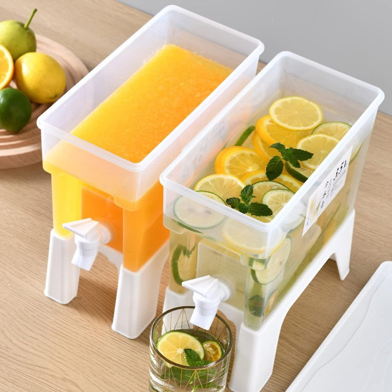 Plastic Cool Drinks Water Bucket With Faucet, 3.5L Large Capacity With Stand