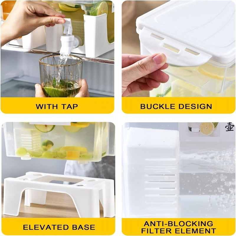Plastic Cool Drinks Water Bucket With Faucet, 3.5L Large Capacity With Stand