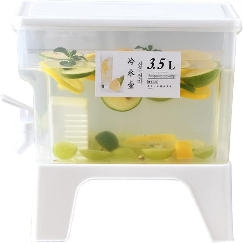 Plastic Cool Drinks Water Bucket With Faucet, 3.5L Large Capacity With Stand
