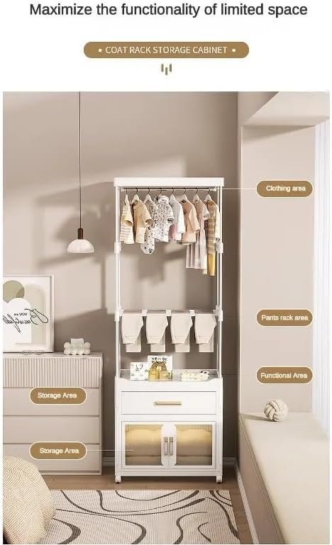 Portable Closet Wardrobe Foldable Clothes Organizer with Cubby Storage