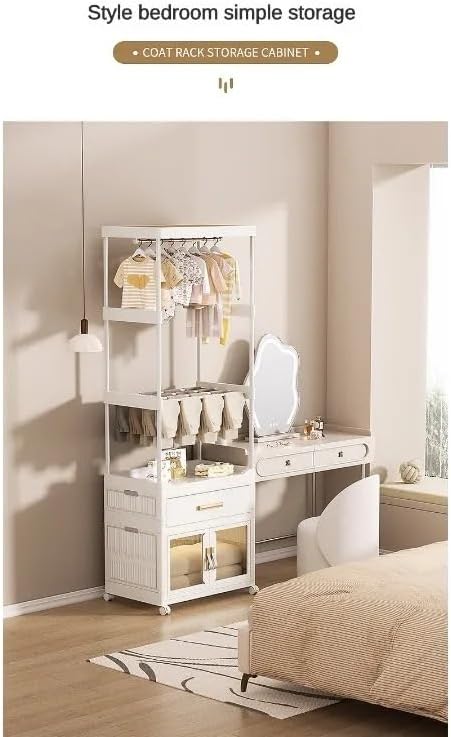 Portable Closet Wardrobe Foldable Clothes Organizer with Cubby Storage