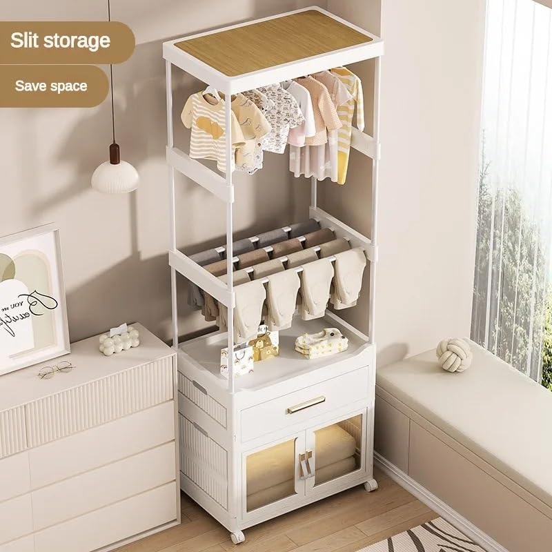 Portable Closet Wardrobe Foldable Clothes Organizer with Cubby Storage