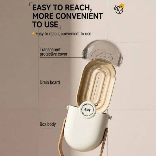 Portable Travel Soap Box with Lid - Anti-Leak Transparent ABS Soap Box