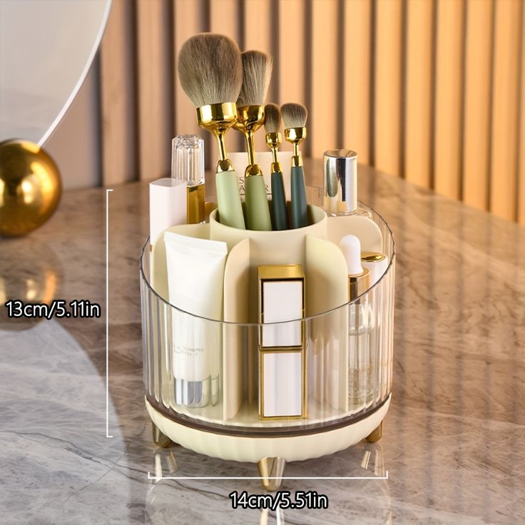 Premium 360 Rotating Brush Holder, Make-Up Brush Holder