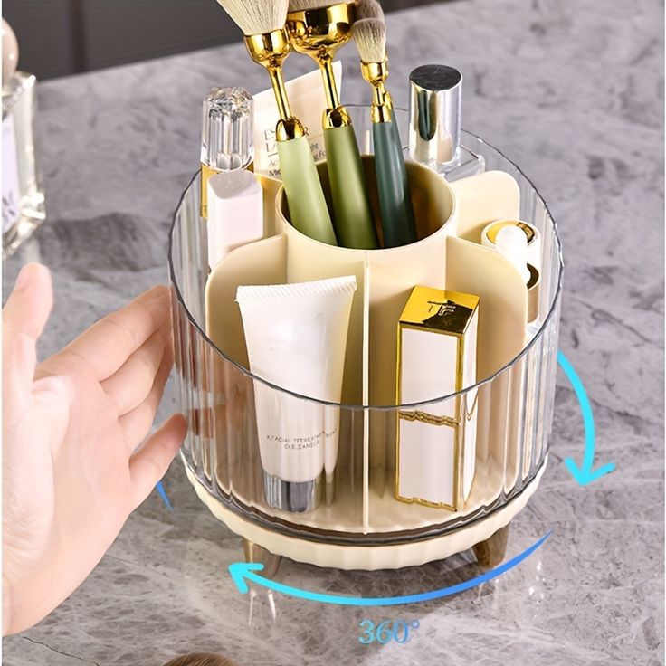 Premium 360 Rotating Brush Holder, Make-Up Brush Holder