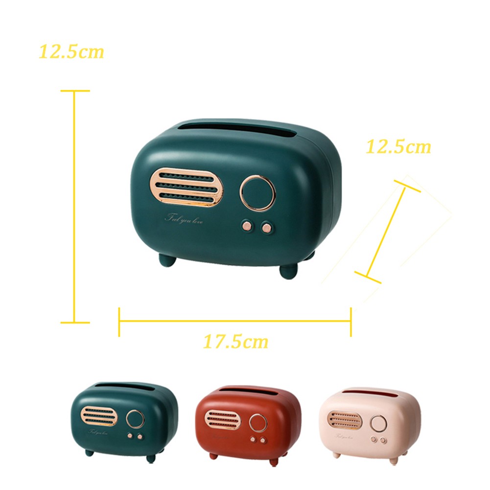 Retro Radio Model Tissue Box, Desktop Paper Holder Decoration Box