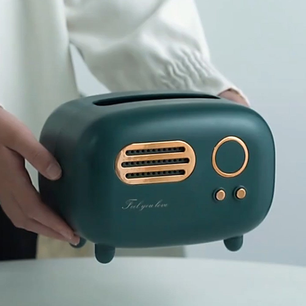Retro Radio Model Tissue Box, Desktop Paper Holder Decoration Box