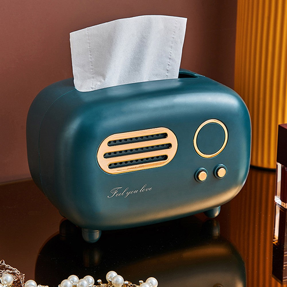 Retro Radio Model Tissue Box, Desktop Paper Holder Decoration Box