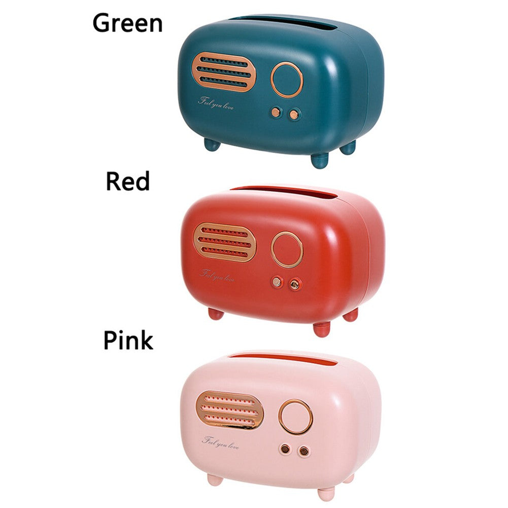 Retro Radio Model Tissue Box, Desktop Paper Holder Decoration Box
