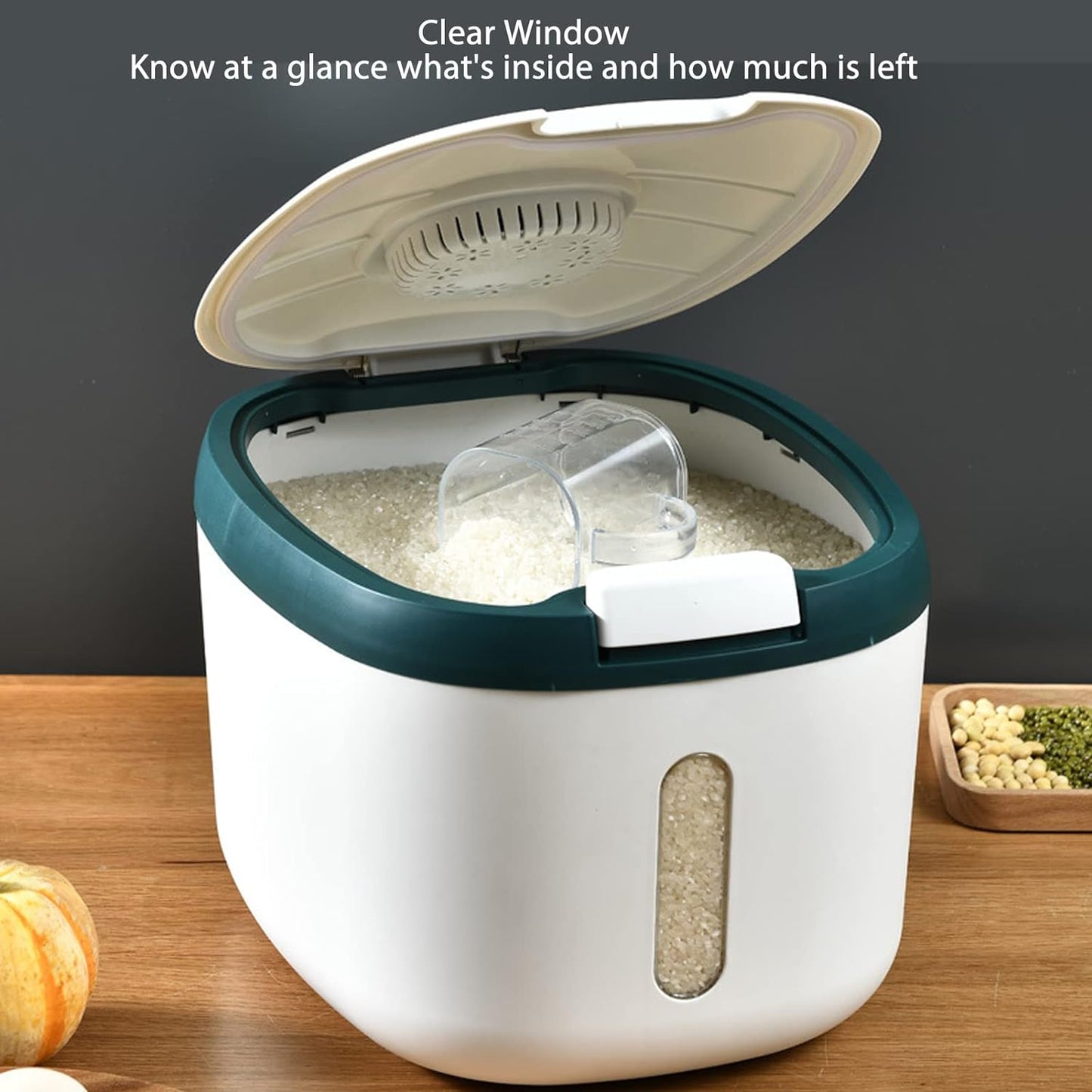 10Kg Moisture-Proof Rice Grain Storage Box, Nano Bucket For Kitchen Container
