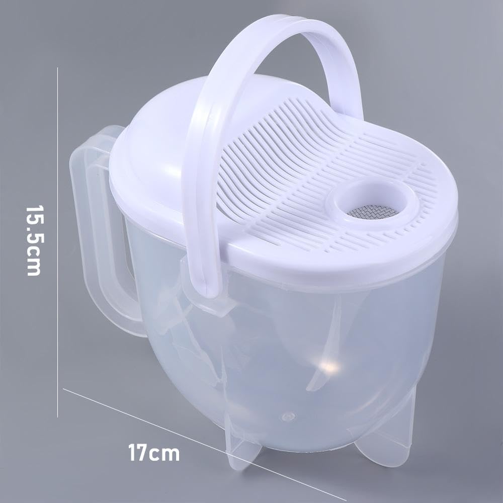 Rice Washer, Manual Plastic Rice Cleaner Washing Bowl With Handle