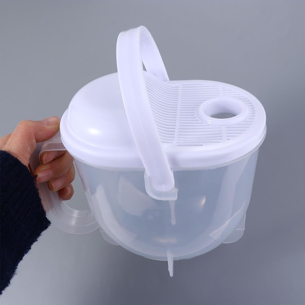 Rice Washer, Manual Plastic Rice Cleaner Washing Bowl With Handle